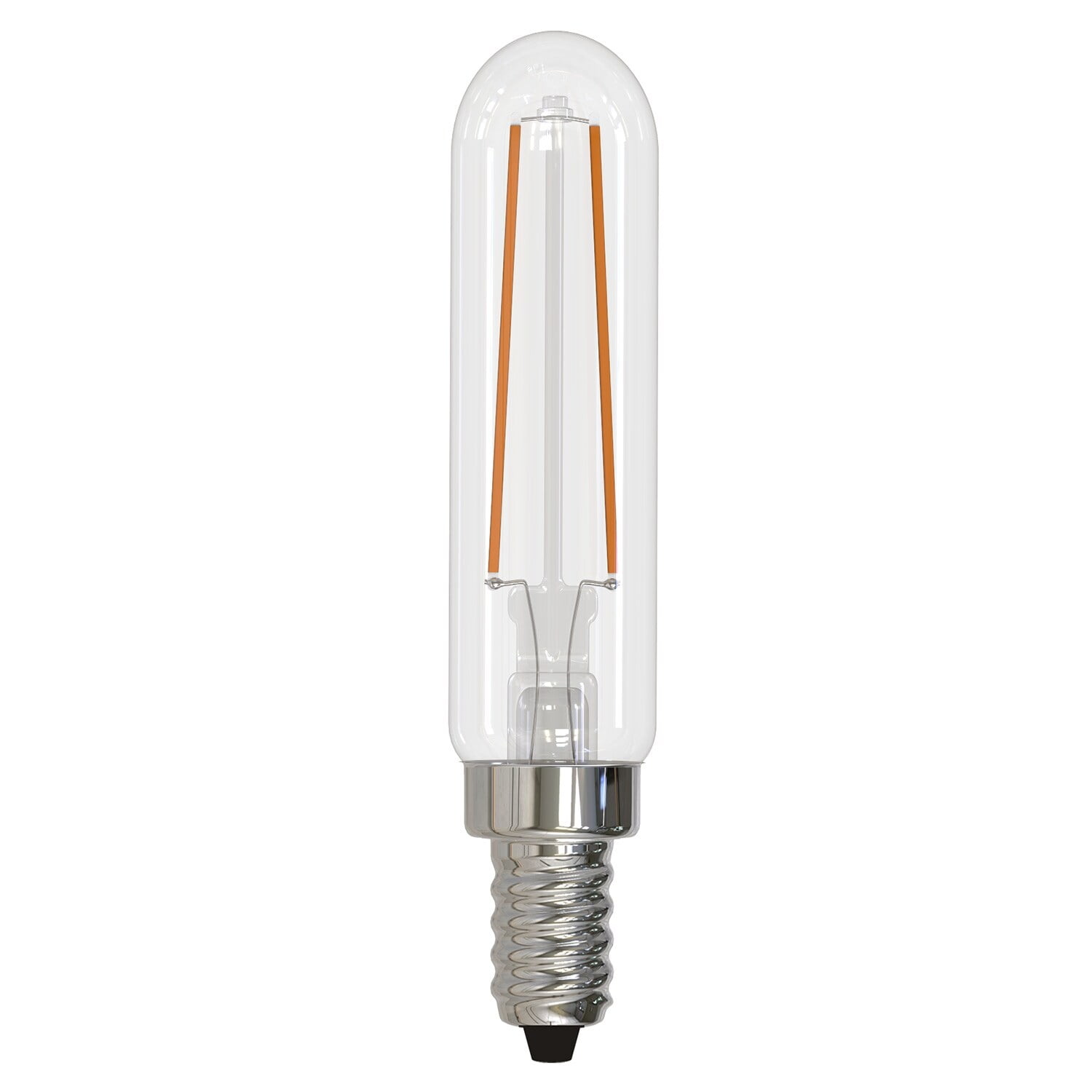 Picture of Bulbrite Pack of (4) 2.5 Watt Dimmable Clear T6 LED Light Bulbs with Candelabra (E12) Base  3000K Soft White Light  180 Lumens
