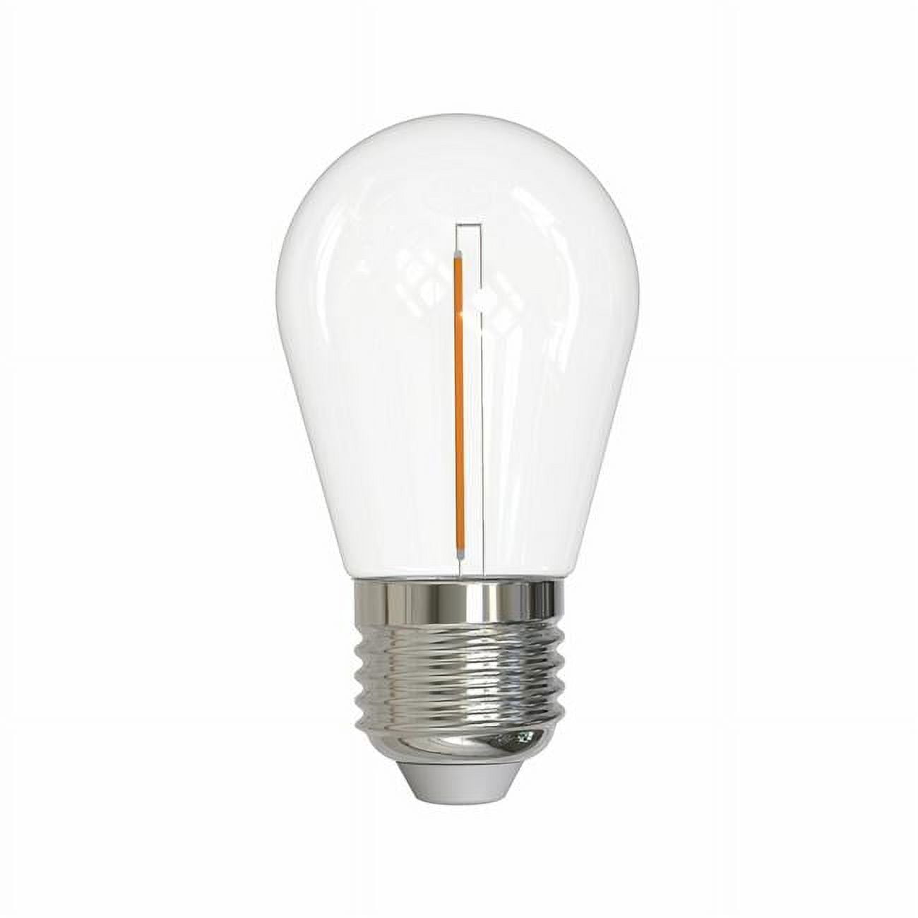 LED Filament 1 W Dimmable S14 Light Bulbs with Clear Plastic Finish & Medium E26 Base - 2700K Light, 70 Lumens, Warm White - Pack of 10