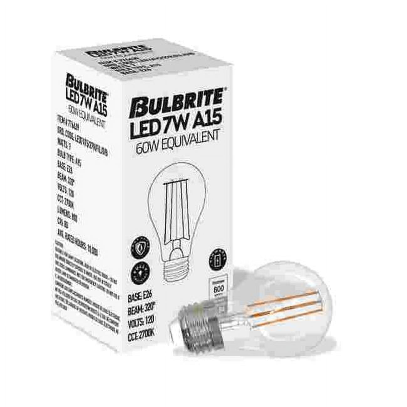 861633 LED Filament 7 W Dimmable A15 Light Bulb with Clear Glass Finish & Medium E26 Base - 2700K Light, 800 Lumens, Warm White - Pack of 4
