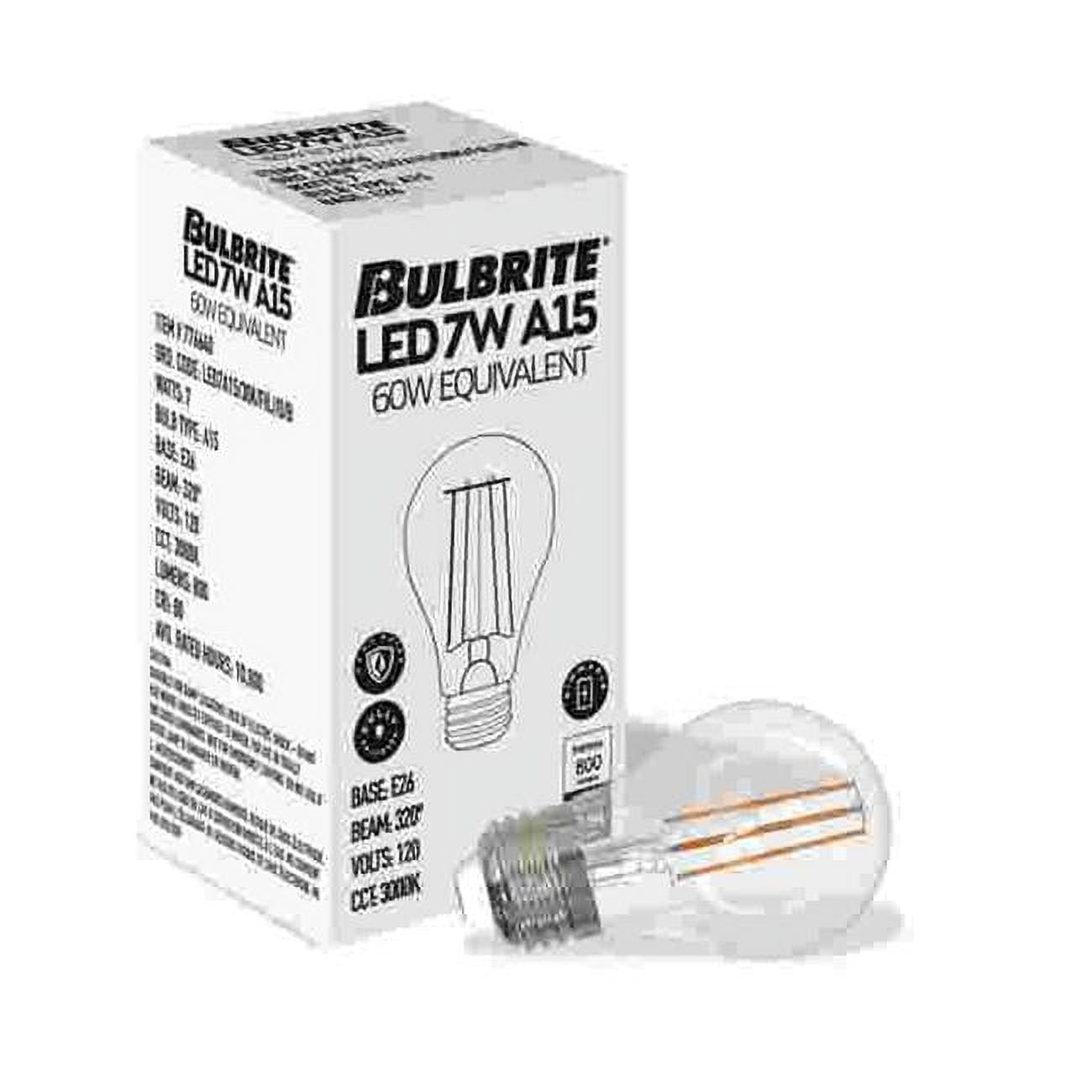 861634 LED Filament 7 W Dimmable A15 Light Bulb with Clear Glass Finish & Medium E26 Base - 3000K Soft White Light, 800 Lumens, Pack of 4