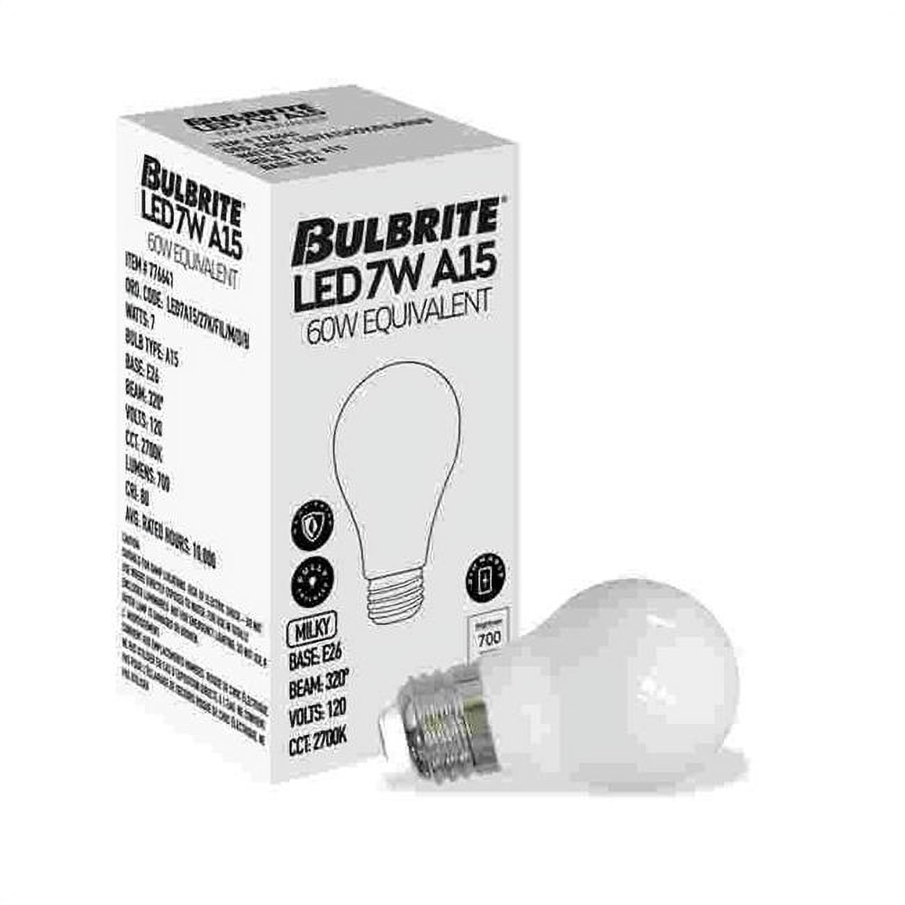 861635 LED Filament 7 W Dimmable A15 Light Bulb with Milky Glass Finish & Medium E26 Base - 2700K Light, 700 Lumens, Warm White - Pack of 4