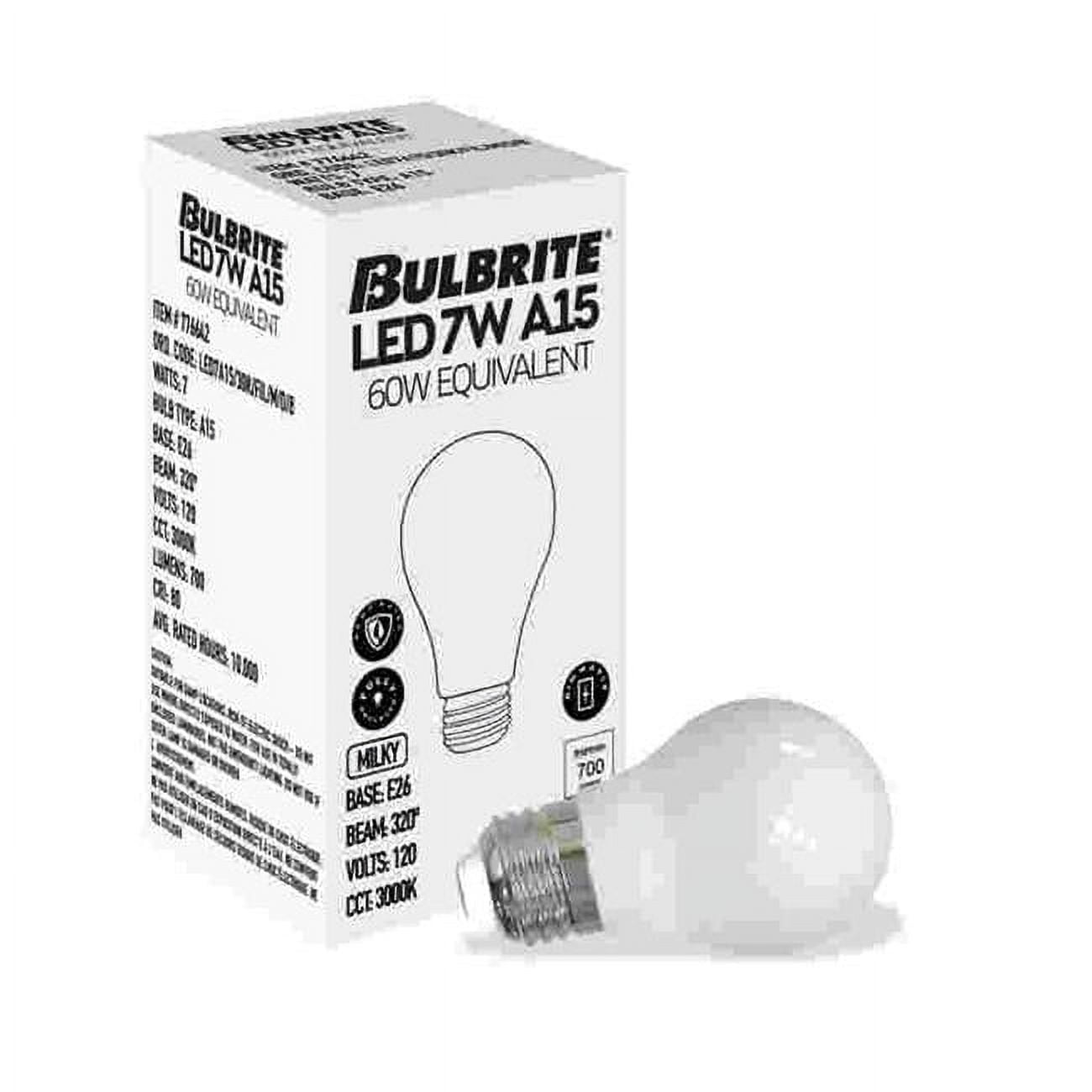 861636 LED Filament 7 W Dimmable A15 Light Bulb with Milky Glass Finish & Medium E26 Base - 3000K Soft White Light, 700 Lumens, Pack of 4