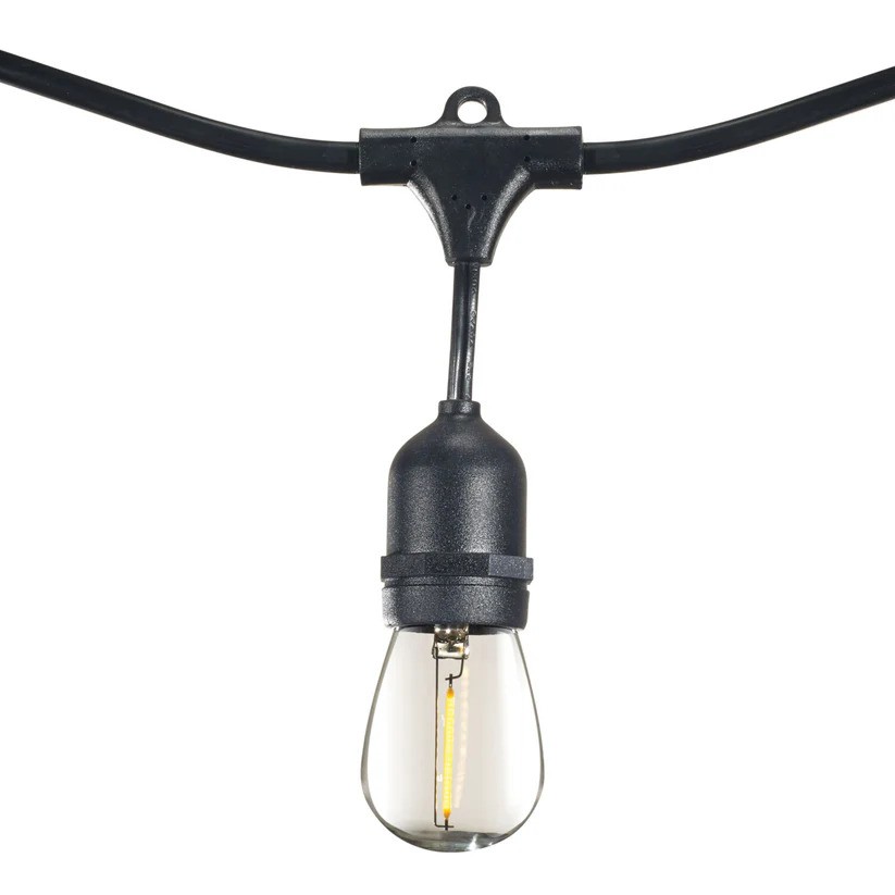 862821 48 ft. String Light Kit with Clear Shatter Resistant Vintage Style S14 LED Light Bulbs