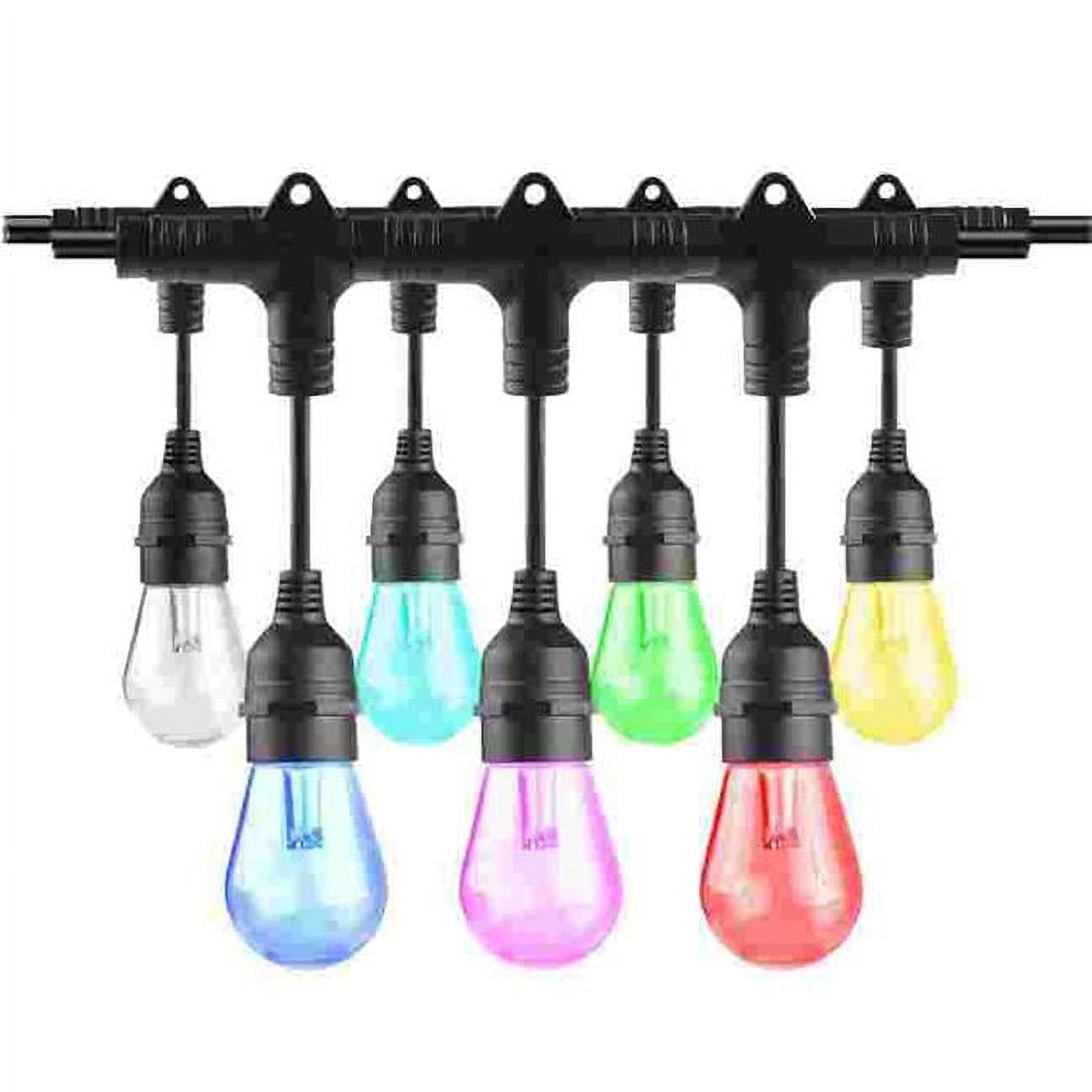 862824 36 ft. Solana Smart String Light Kit with Shatter Resistant RGB Color Changing LED Light Bulbs