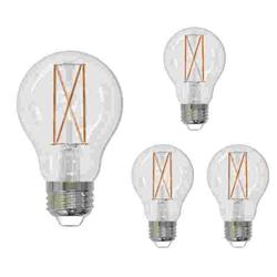 862826 LED Filament 9 W Dimmable A19 Light Bulb with Glass Finish & Medium E26 Base - 3000K Soft White Light, 1100 Lumens, Clear - Pack of 4
