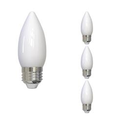 862845 3000K 500 Lumen 5.5 watt LED Filament Dimmable B11 Light Bulbs with Clear Glass & Medium E26 Base, Soft White - Pack of 4
