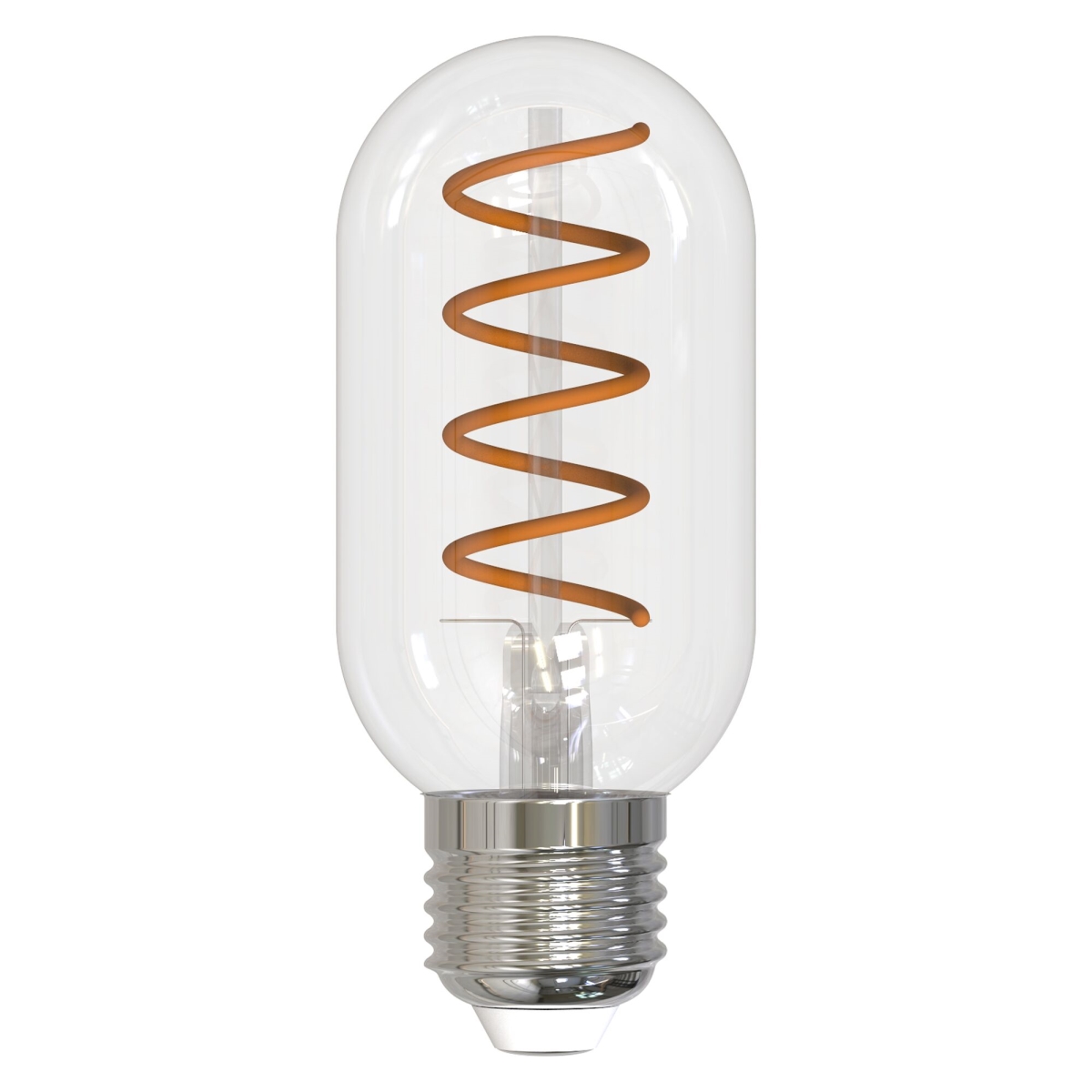862879 4W T14 Shape 2100K Curved Filament Spiral LED Bulb, Clear - Pack of 4