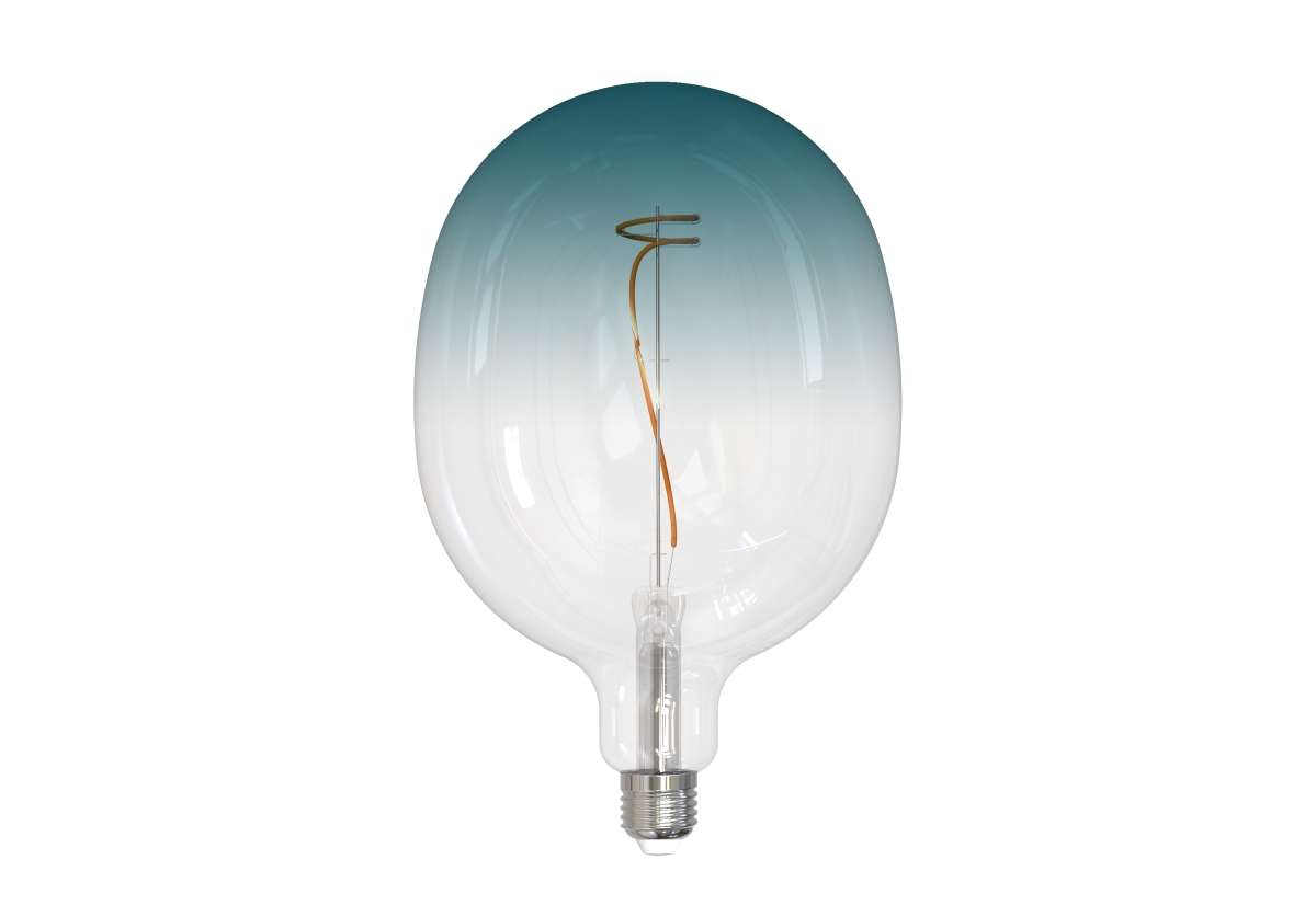 776322 4W C53 Shape Grand 3000K Filament Gradient LED Bulb, Clear & Blue
