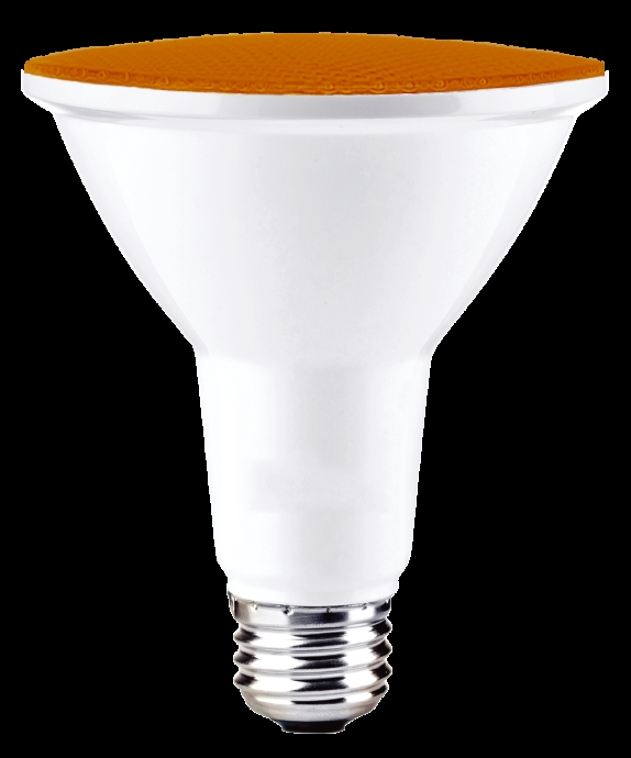 90-W Equivalent, Amber Color PAR38 Weatherproof Outdoor E26 Medium Base Flood LED Light Bulb COLOR