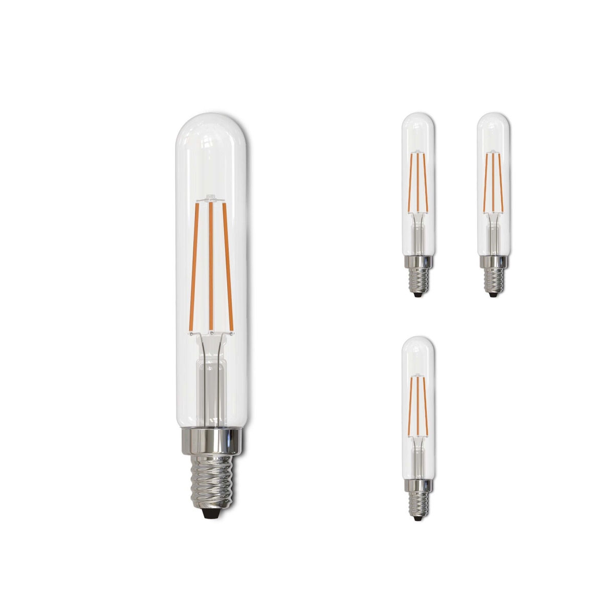 LED Filament  4.5 W Dimmable T8 Light Bulb with Clear Glass Finish and E12 Base,2700K,450Lumens, 4PK
