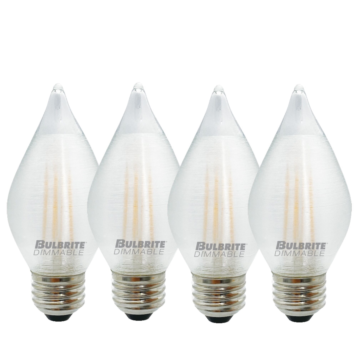 Spunlite 4w Dimmable C15 LED Filament Medium (E26) Base - 2700K (Warm White Light), 350 Lumens, 4PK