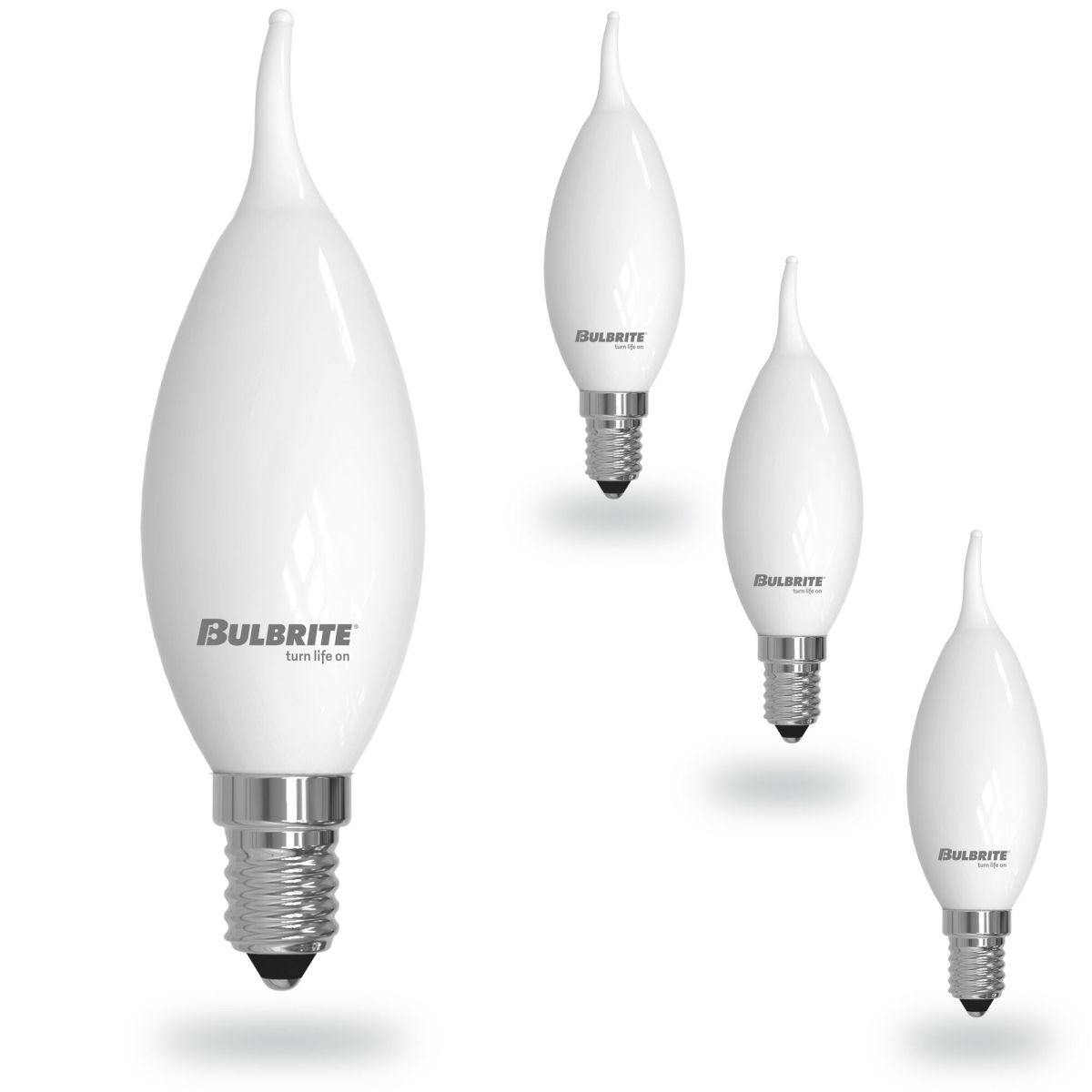 862886 5W 3000K - 1800K Warm Dimmable CA10 Shape Milky Filament Candelabra E12 Base LED Bulb - Pack of 4