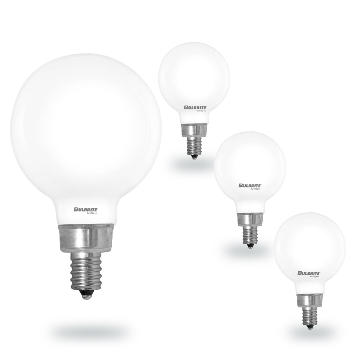 862887 5W 3000K - 1800K Warm Dimmable G16 Shape Milky Filament Candelabra E12 Base LED Bulb - Pack of 4