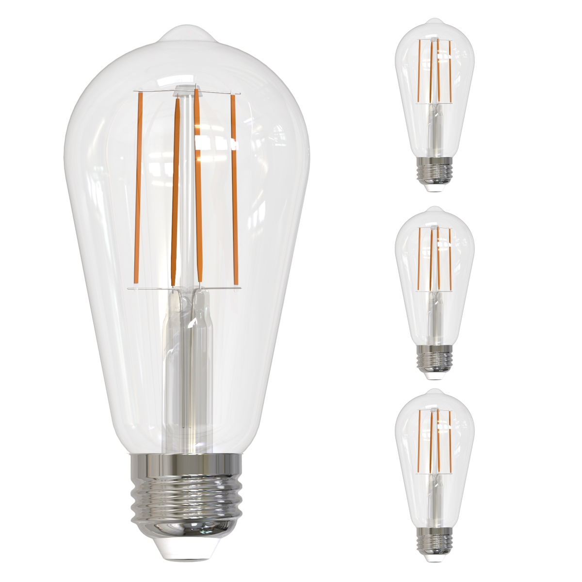 LED Filament, 8.5 Watt DimmableST18 Light Bulb, Clear Glass Finish, E26 Base, 4000K, 800 Lumens,4PK