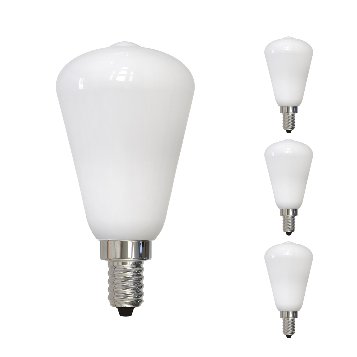 LED Filament, 4 Watt Dimmable ST15 Light Bulb, Milky Glass Finish, E12 Base, 3000K, 400 Lumens, 4PK