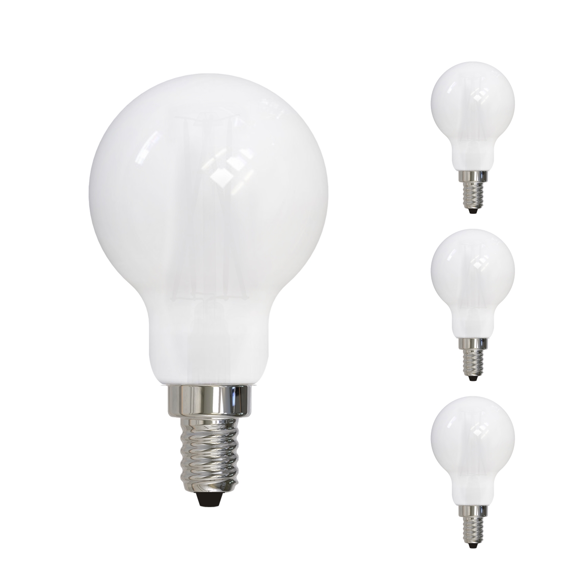 LED Filament, 4 Watt Dimmable A15 Light Bulb, Milky Glass Finish, E12 Base, 2700K 400 Lumens, 4PK