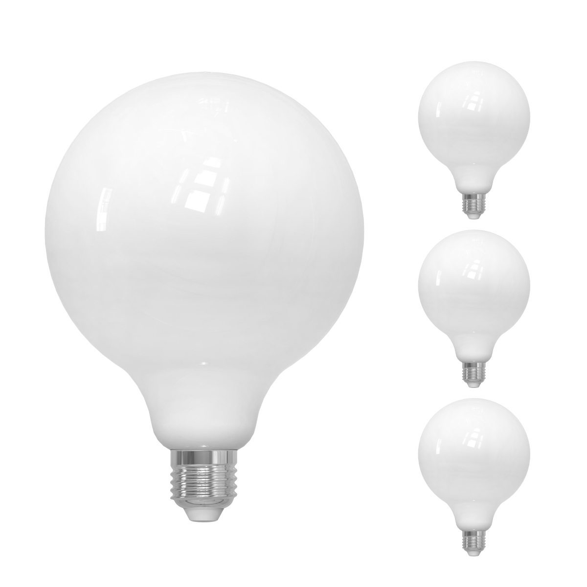 LED Filament, 8.5 Watt Dimmable G40 Light Bulb,Milky Glass Finish,E26 Base,4000K,800 Lumens, 2PK