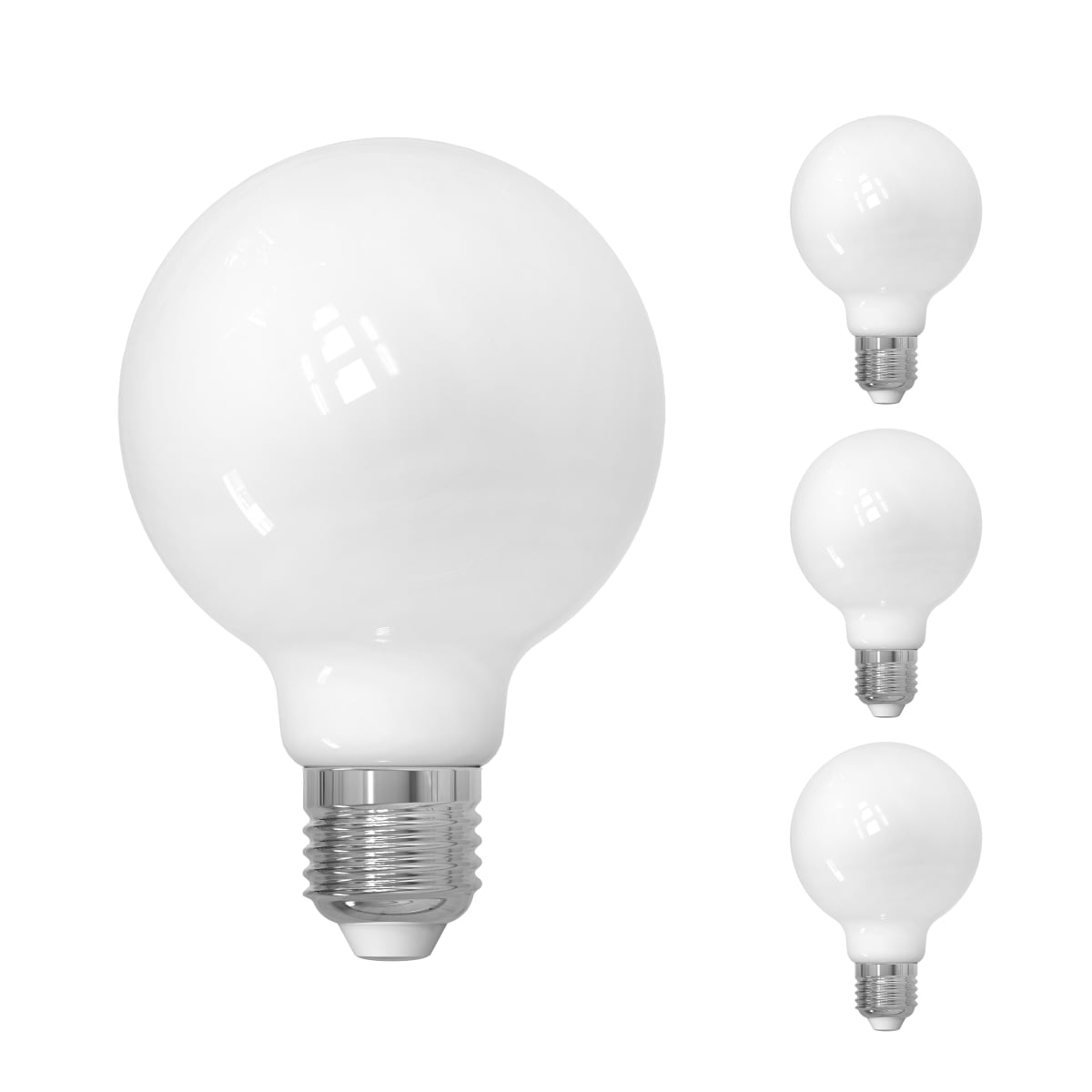 LED Filament, 8.5 Watt Dimmable G40 Light Bulb,Milky Glass Finish,E26 Base,5000K,800 Lumens, 2PK
