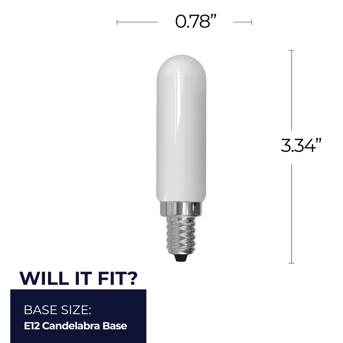LED Filament, 4.5 Watt Dimmable T6 Light Bulb, Milky Glass Finish, E12 Base, 5000K, 450 Lumens, 4PK