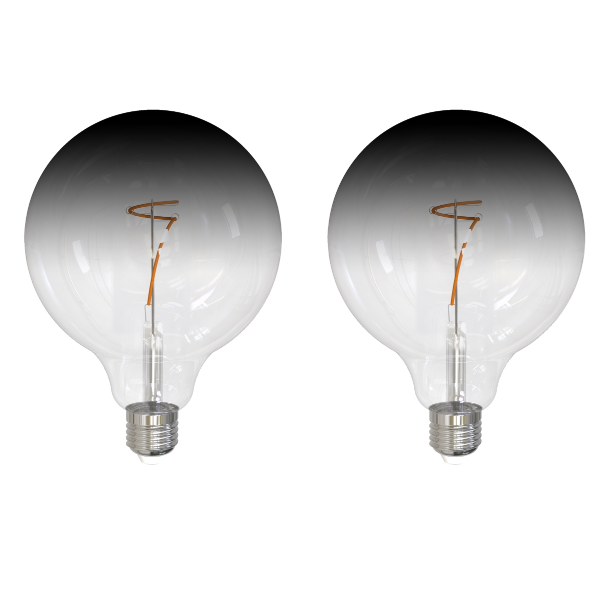 LED Filament, 4.5 Watt Dimmable G40 Light Bulb,Clear/Smoke Finish,E26 Base,3000K,200 Lumens, 2PK
