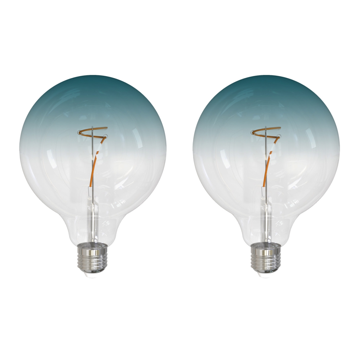 LED Filament, 4.5 Watt Dimmable G40 Light Bulb,Clear/Blue Finish,E26 Base,3000K,200 Lumens, 2PK