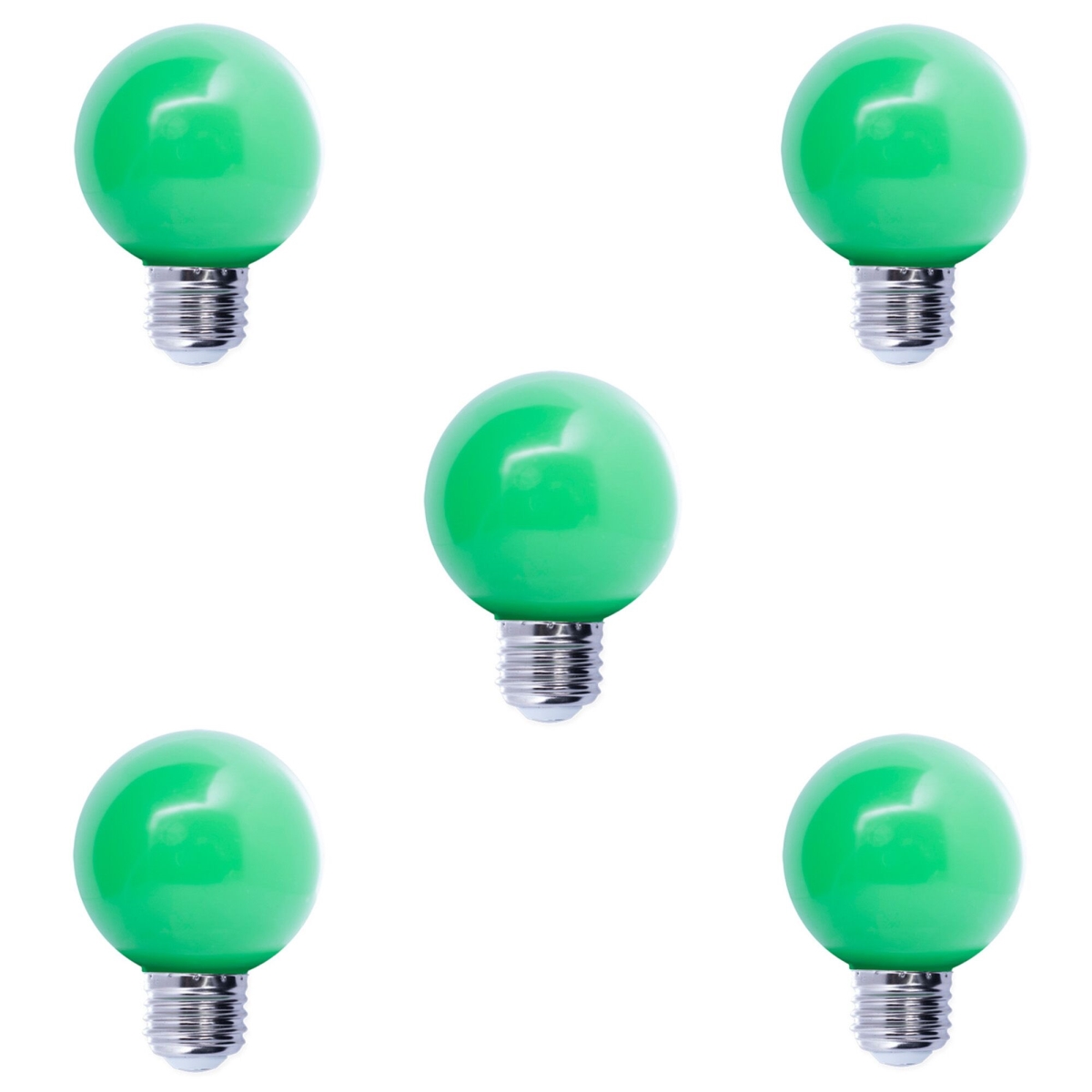 861353 1W G14 Shape LED Light Bulb, Green - Pack of 5