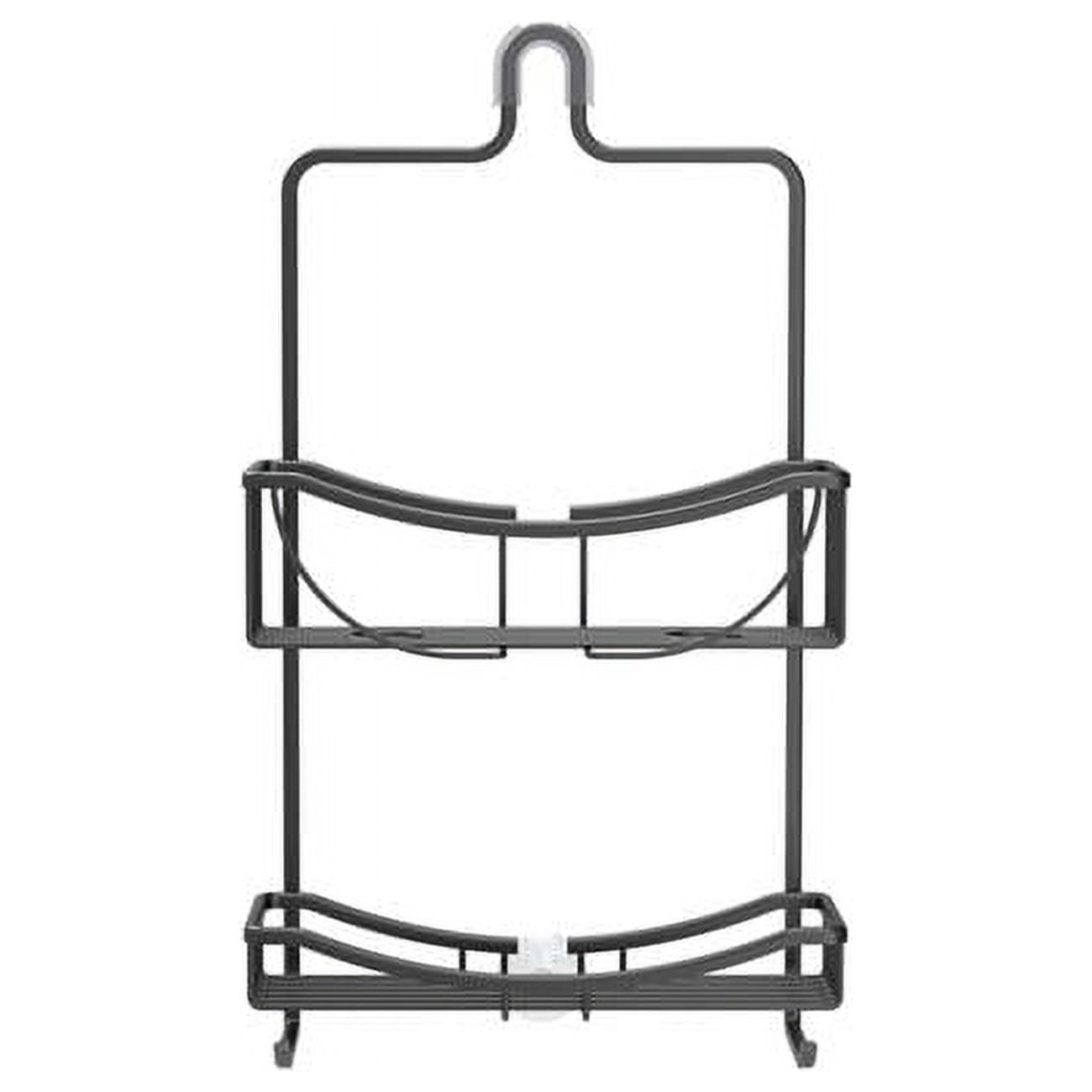 Venus 2 Tier Shower Caddy, Black Aluminum