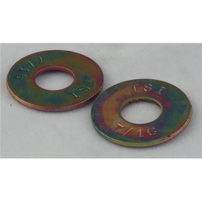 0.62 in. USS Flat Washers - 436 Hardened Zinc & Dichromate - Box of 10