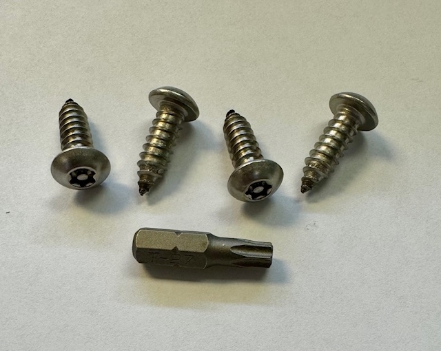 SS-TR-1434-4 Tamper Proof License Plate Screws