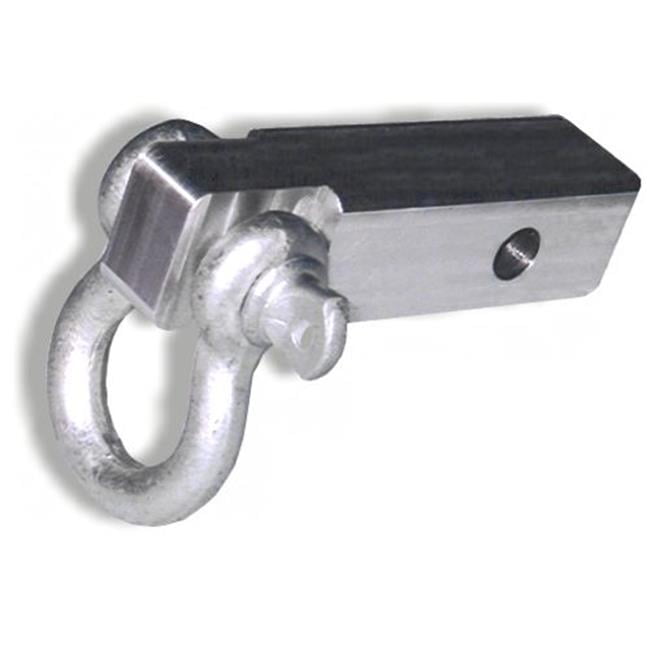 ALUMINUM HITCH BRACKET w/ GALVANIZED 3/4 inch D-shackle + LOCKABLE PIN (OFF-ROAD RECOVERY)