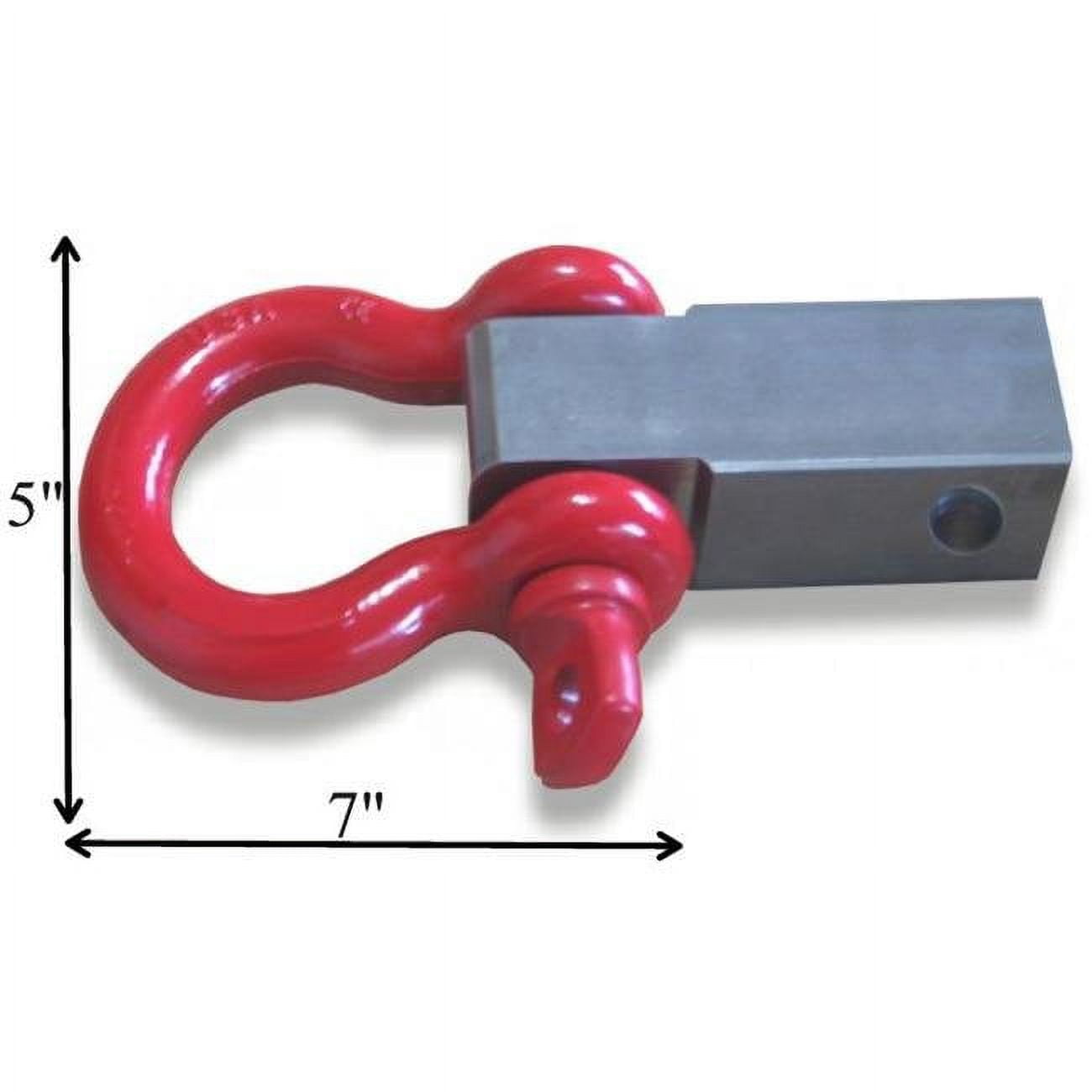 The Big One! "Patriot Red" MEGA SHACKLE BRACKET (steel) with 1 inch MEGA D-shackle (OFF-ROAD RECOVERY)