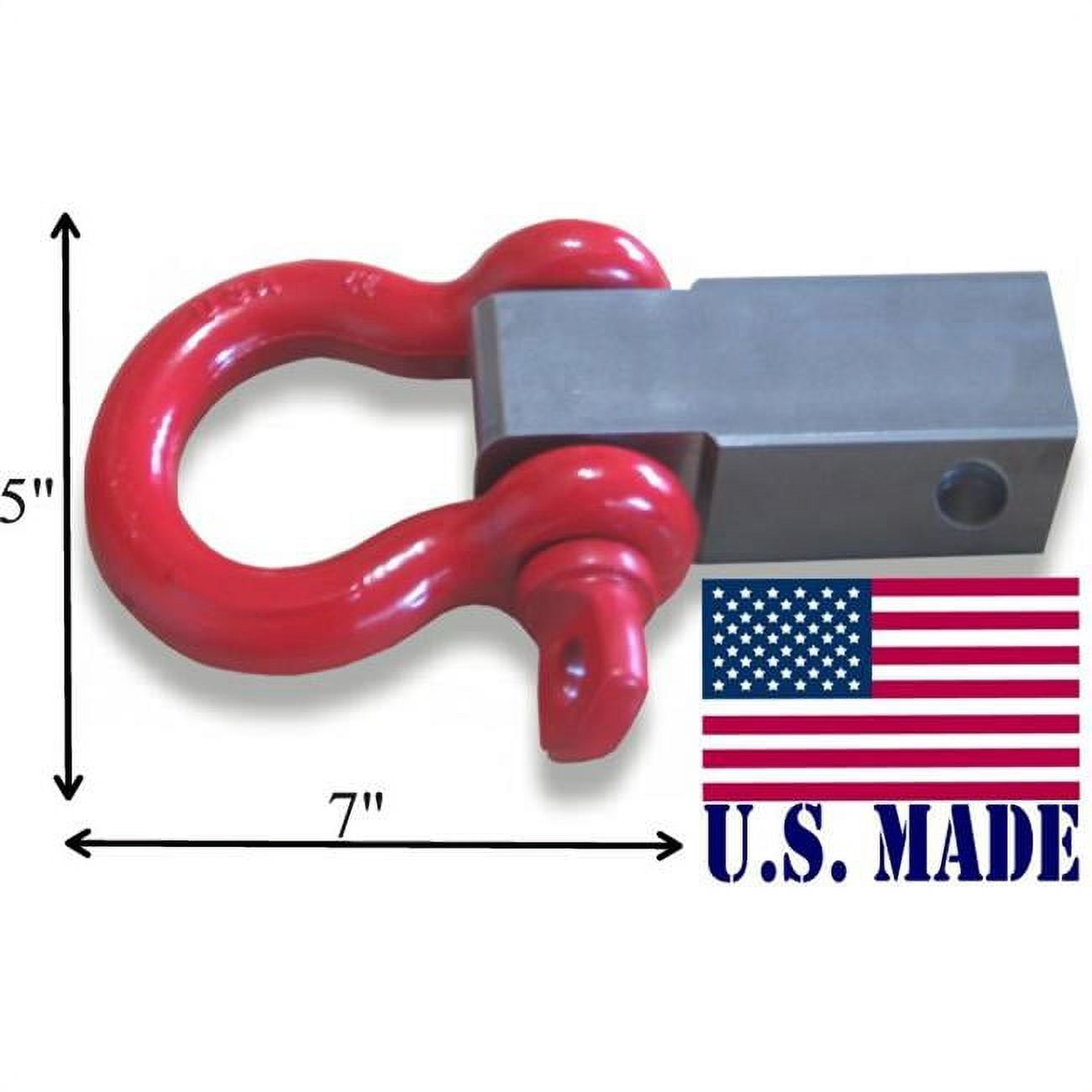 Picture of (U.S. made) It&apos;s Big! MEGA SHACKLE BRACKET (steel) with 1 inch MEGA D-shackle (OFF-ROAD RECOVERY)