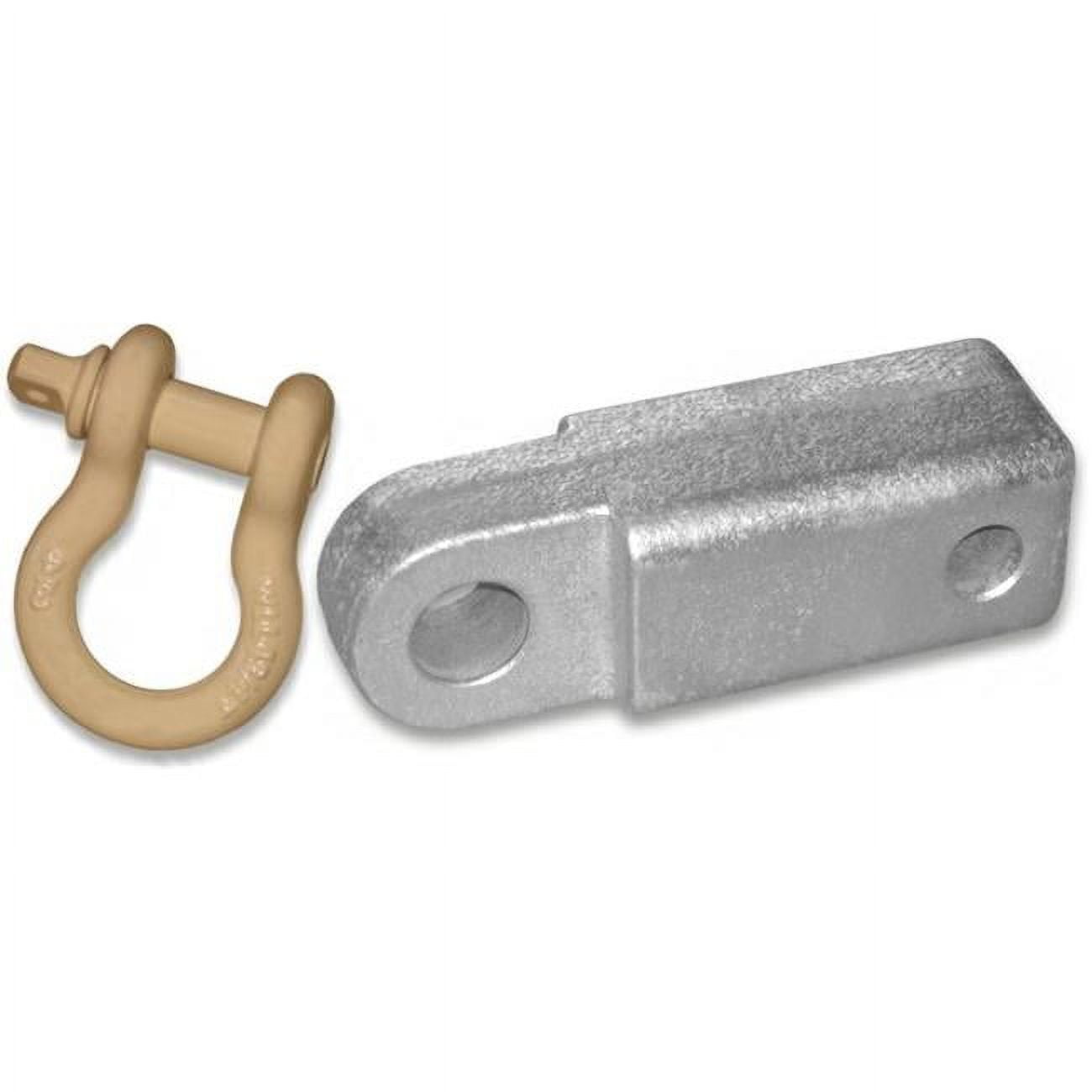Picture of 2 inch Steel Receiver Bracket w/ DESERT SAND Powdercoated D-Shackle (OFF-ROAD RECOVERY)