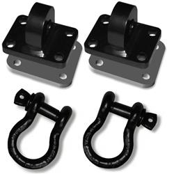 XD 3 TON BUMPER SHACKLE MOUNTS - MACHINED (PAIR) with D-Shackles & Backing Plates