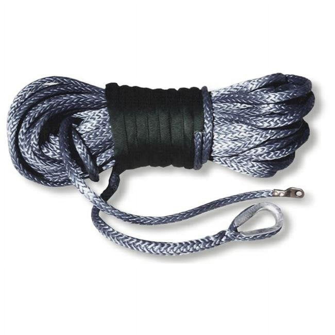 U.S. made AMSTEEL BLUE WINCH ROPE 1/4 inch x 50 ft Black (9 200 lb strength) (4X4 VEHICLE RECOVERY) -  BILLET4X4, ABBK014