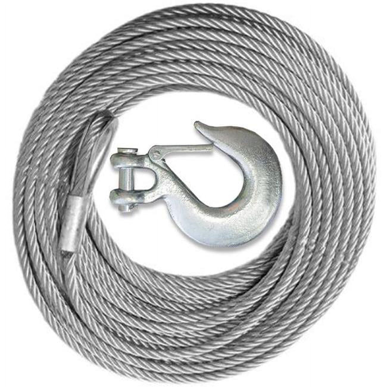 Winch Cable with Mega Winch Hook - GALVANIZED - 1/4 X 50 (7 000 lb strength) (4X4 VEHICLE RECOVERY)