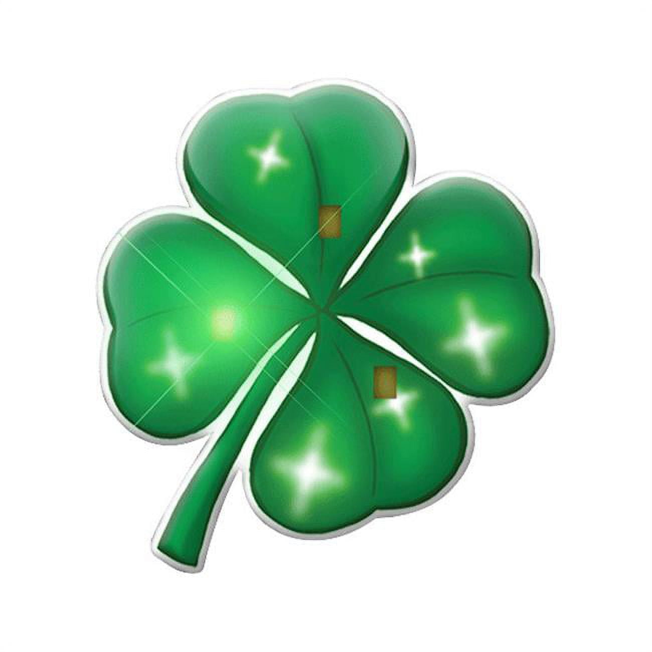 St. Patrick?s Day Four Leaf Clover Flashing Body Light Lapel Pins by Blinkee