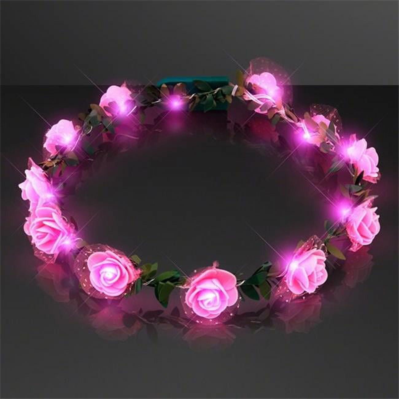 Picture of Blinkee A190 Light Up Pink Rose Flower Princess Halo Crown Headband