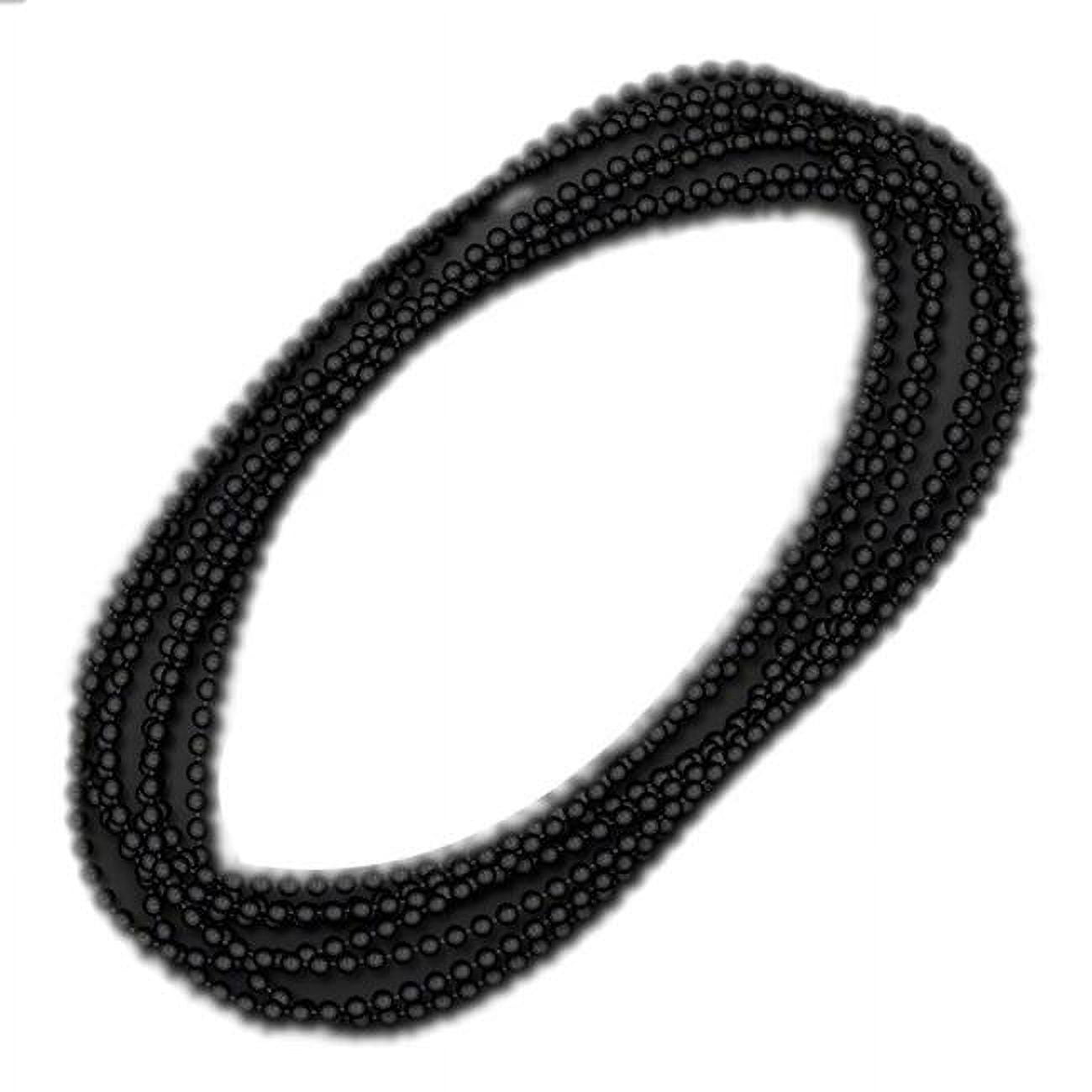 Smooth Round Opaque Bead Mardi Gras Necklace, Black - Pack of 12
