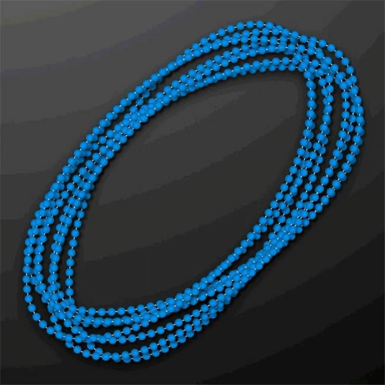 Smooth Round Opaque Bead Mardi Gras Necklace, Blue - Pack of 12