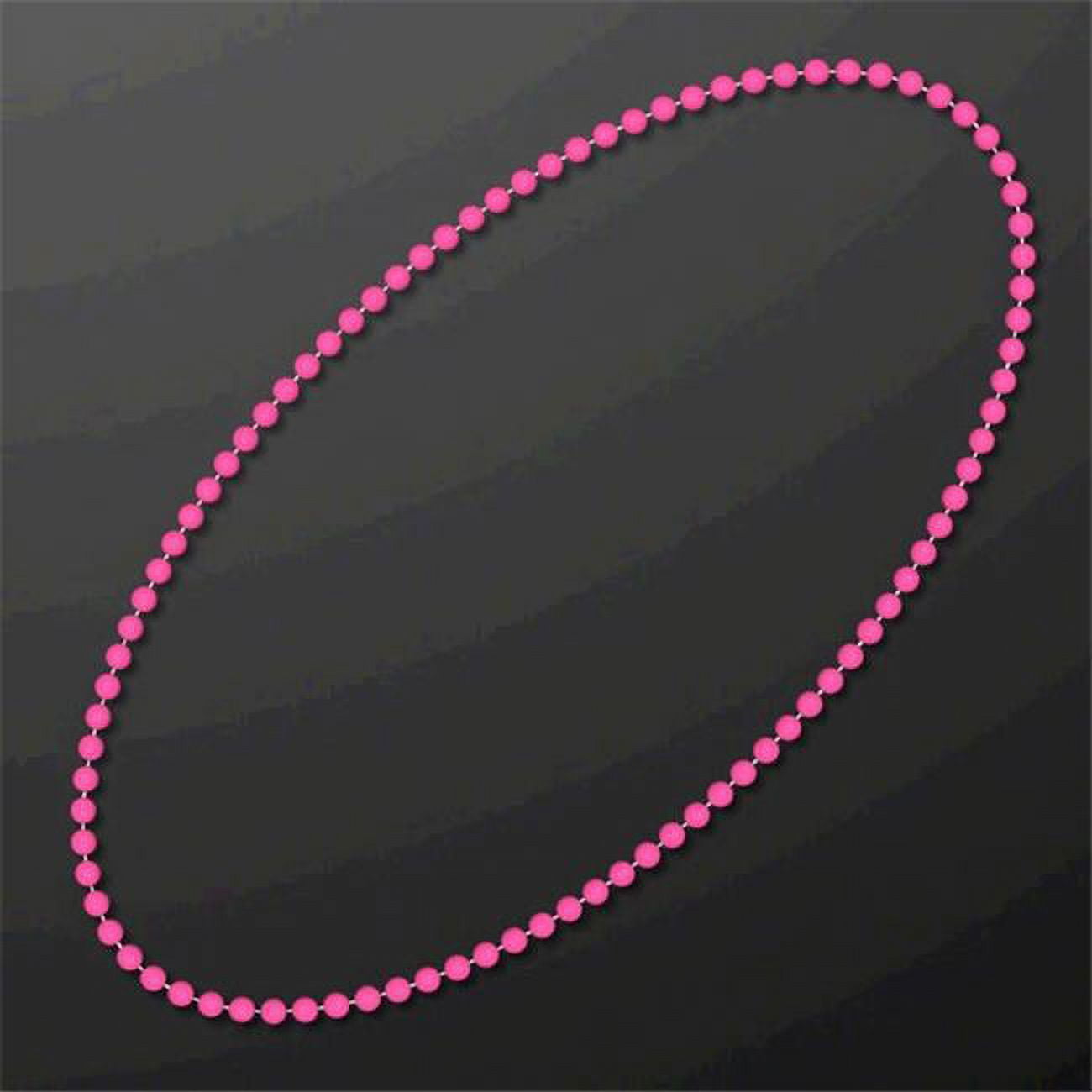 Smooth Round Opaque Bead Mardi Gras Necklace, Pink - Pack of 12
