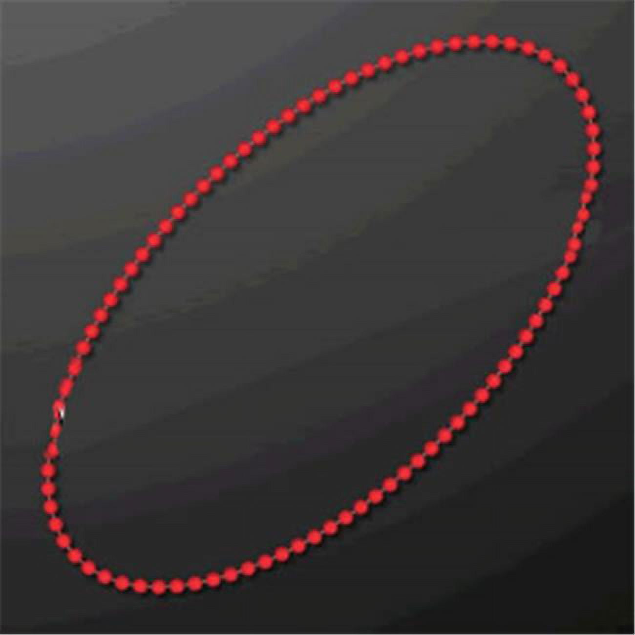 Smooth Round Opaque Bead Mardi Gras Necklace, Red - Pack of 12