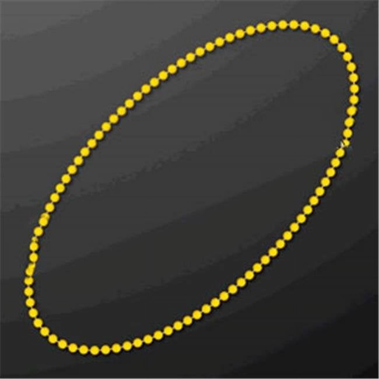 Smooth Round Opaque Bead Mardi Gras Necklace, Yellow - Pack of 12