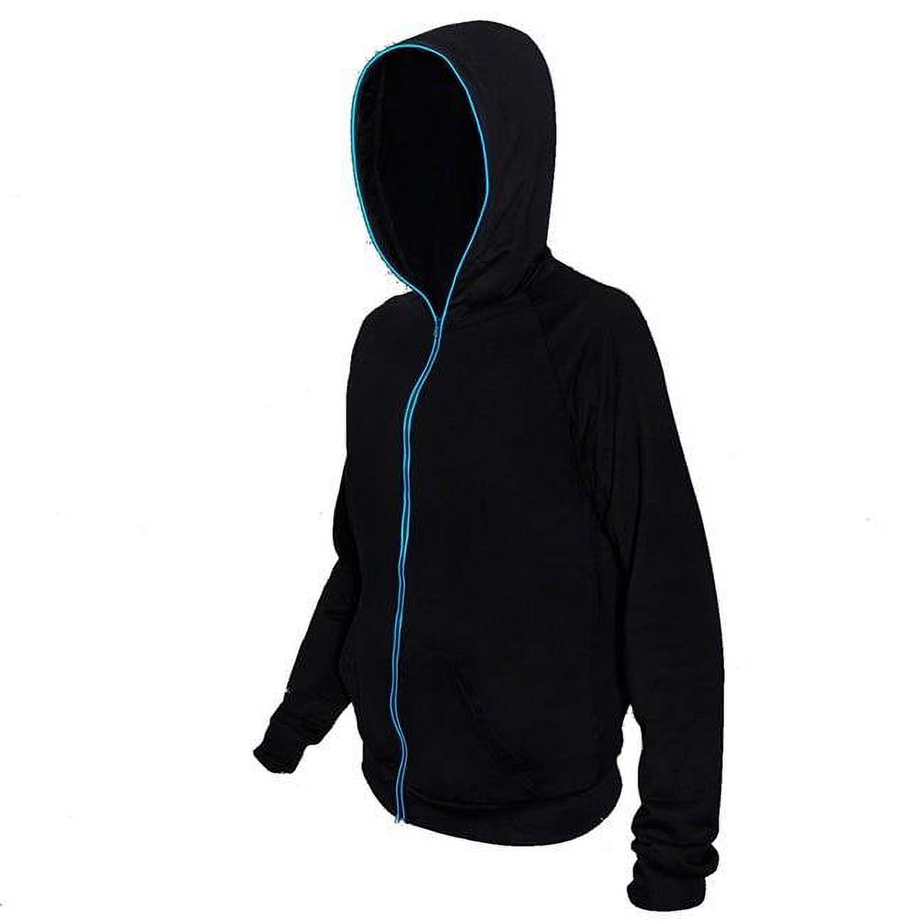 Electro Luminescent Zip Up Hoodie, Blue - Large