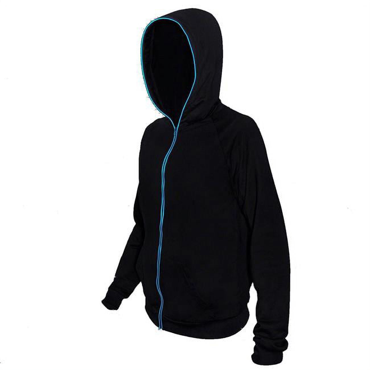 Electro Luminescent Zip Up Hoodie, Blue - Extra Large