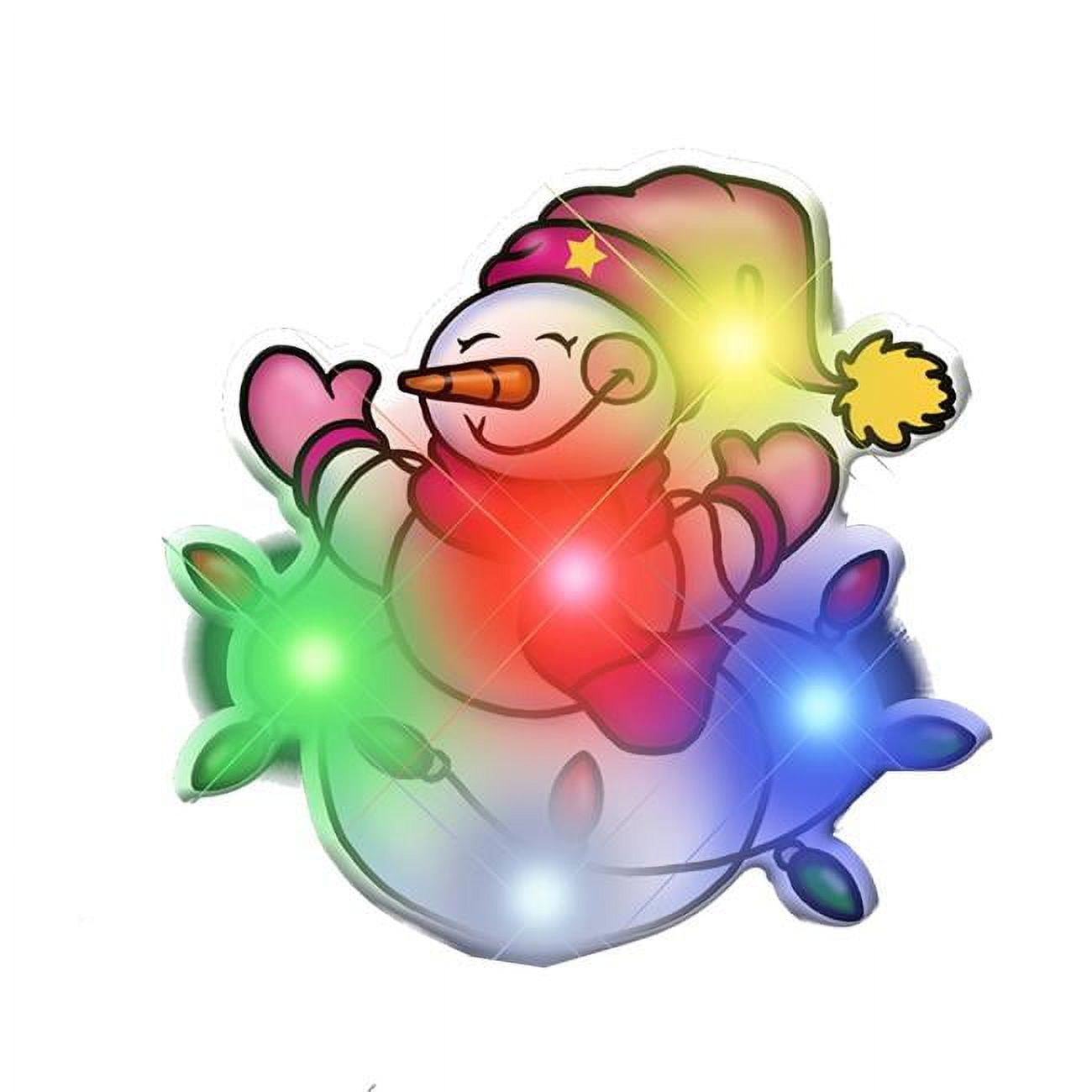 Snowman Tangled up in Christmas Lights Flashing Body Light Lapel Pins