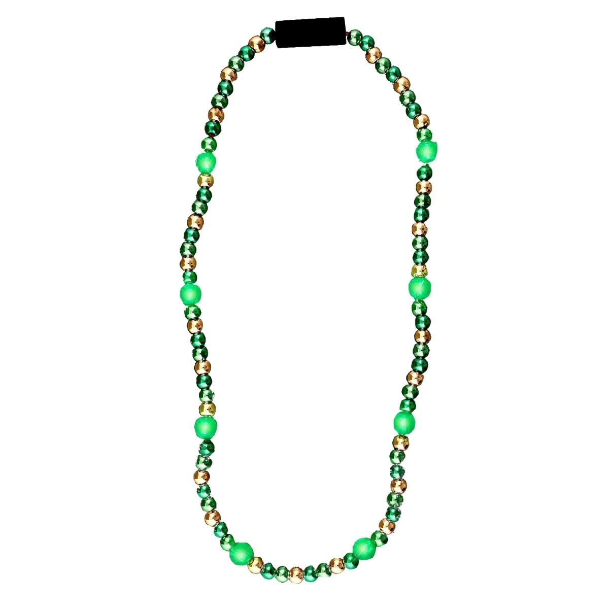 596080 LED Bead Necklace, Green & Gold