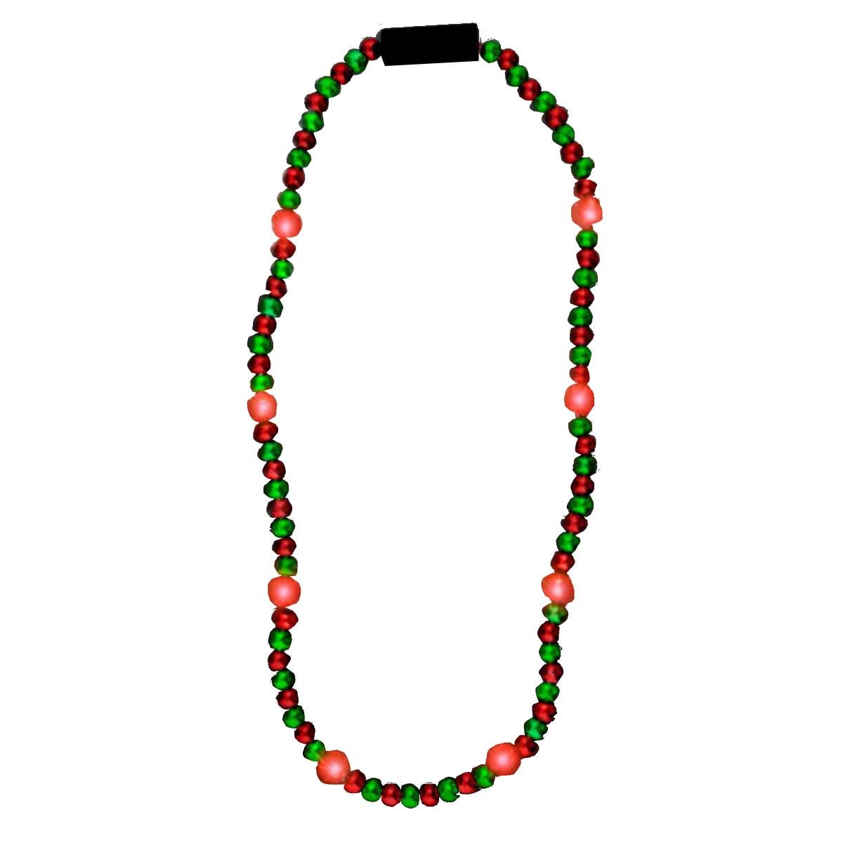 596090 LED Bead Necklace, Red & Green