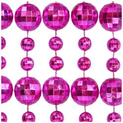 Round Disco Bead Necklace, Pink - Pack of 12