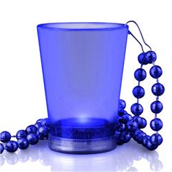 Picture of Blinkee 1290040 Light Up Blue Shot Glass on Blue Beaded Necklaces